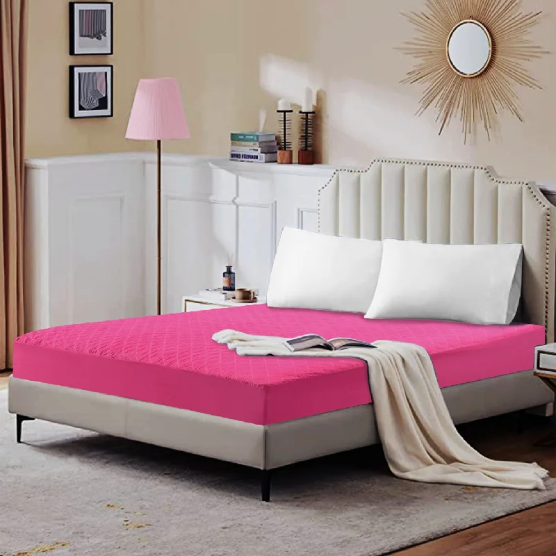 Polyester - foam mattresses for budget - friendly optionsQuilted Waterproof Mattress Protector-Hot Pink