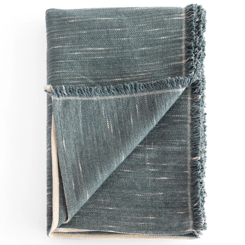 Chenille blankets with a thick and fuzzy textureRafael Throw Blanket, Stone Blue