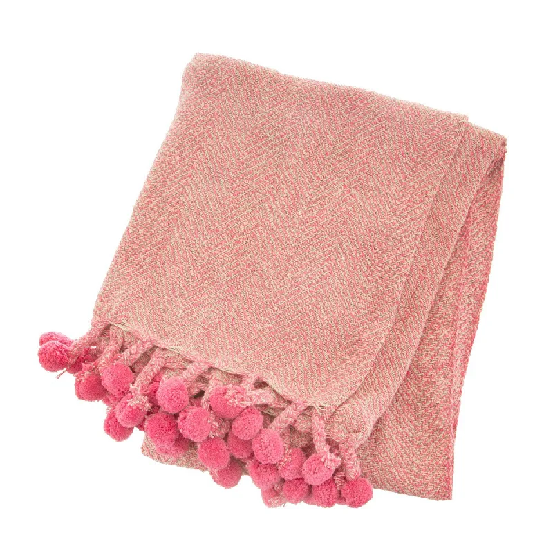 Fleece blankets for a cozy and plush textureRJB Stone Nevada Pink Herringbone Blanket Throw