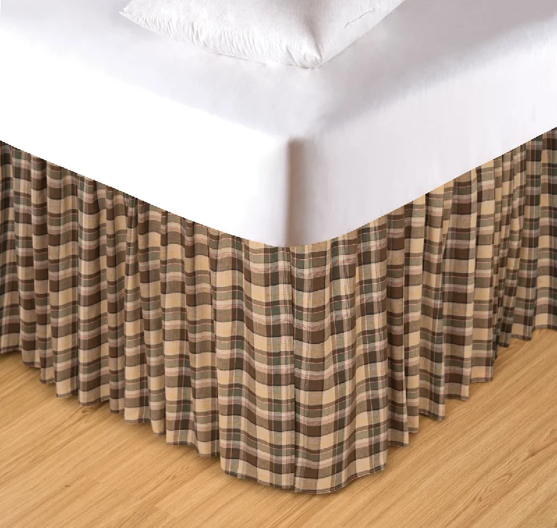 Bed skirts for beds with a decorative - carved frameRustic Plaid Queen Bed Skirt