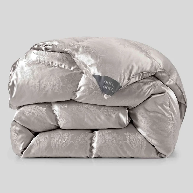 Goose down comforters known for their superior quality and insulationLuxury Down Filled Silk Comforter