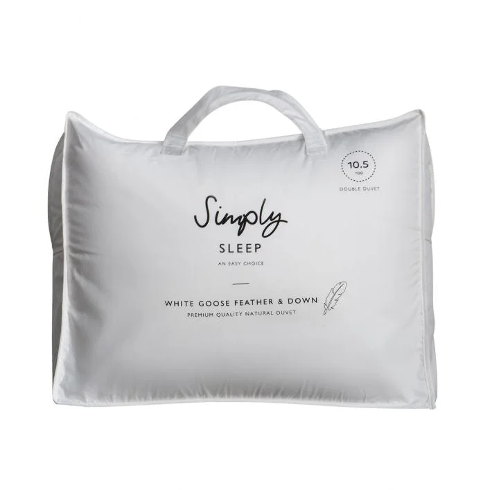 Discounted duvet covers during holiday sales like Christmas, Black Friday, and Cyber MondaySIMPLY SLEEP White Goose Feather & Down Duvet