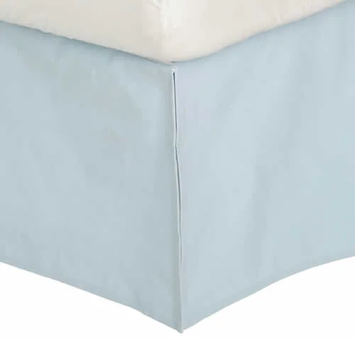 Bed skirts for beds with a solid - panel frameBed Skirt 21" Inches Drop Blue 100% Egyptian Cotton 1000TC