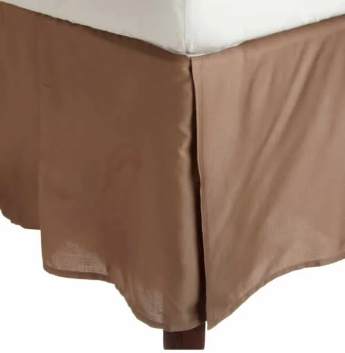 Bed skirts for water beds to give them a more traditional lookBed Skirt 21 Inches Drop Solid Taupe Egyptian Cotton