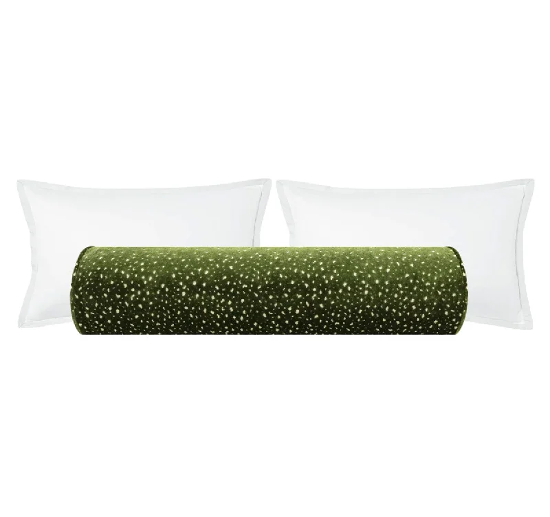 Bolsters for Reiki Sessions to Create a Comfortable EnvironmentTHE BOLSTER :: ANTELOPE CUT VELVET // OLIVE