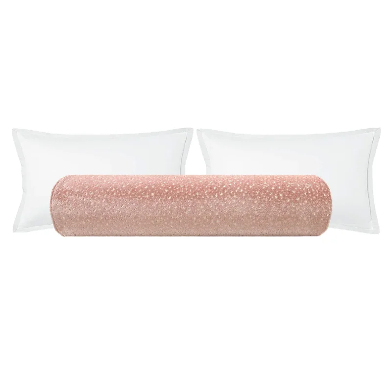 Bolsters for Massage Tables to Assist in Body PositioningTHE BOLSTER :: ANTELOPE CUT VELVET// PINK PEONY