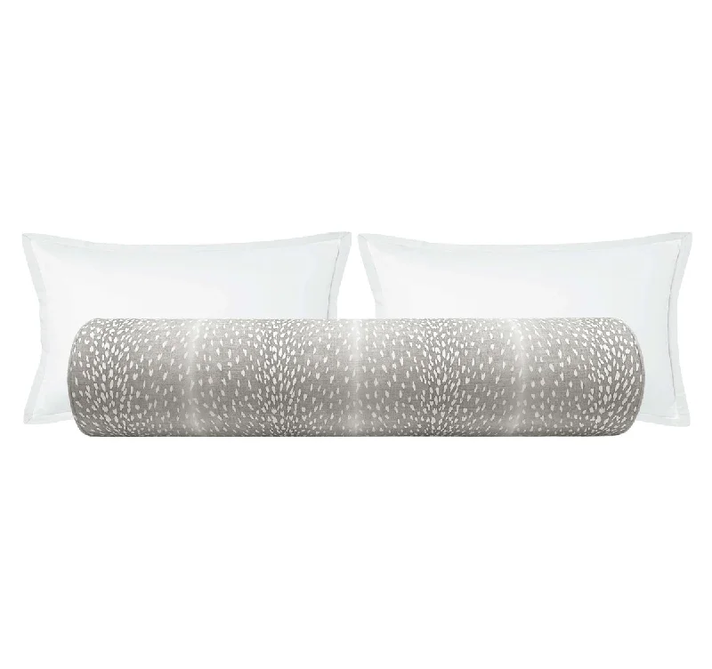 Bolsters for Hollywood Regency - Style Interiors to Enhance GlamourTHE BOLSTER :: ANTELOPE LINEN PRINT // GREY