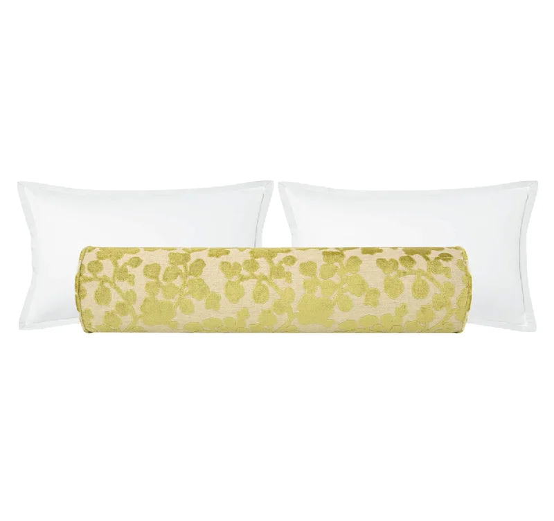 Bolsters for Cheese Tasting Gatherings to Support the BodyTHE BOLSTER :: BLOSSOM CUT VELVET // CHARTREUSE