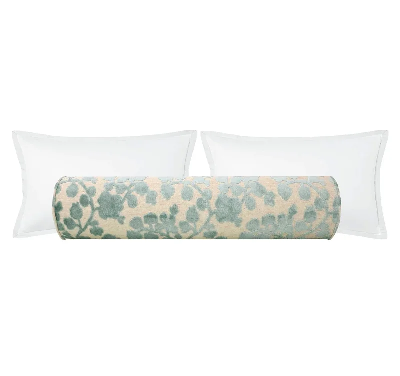 Bolsters for Board Game Sessions to Support the BodyTHE BOLSTER :: BLOSSOM CUT VELVET // SPA BLUE