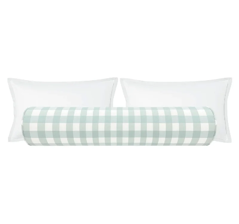 Bolsters for Guest Beds to Make Guests Feel at HomeTHE BOLSTER :: CHARLESTON CHECK // SPA BLUE