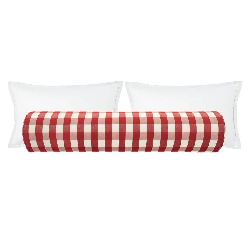 Bolsters for Reiki Sessions to Create a Comfortable EnvironmentTHE BOLSTER :: CHARLESTON CHECK // APPLE RED