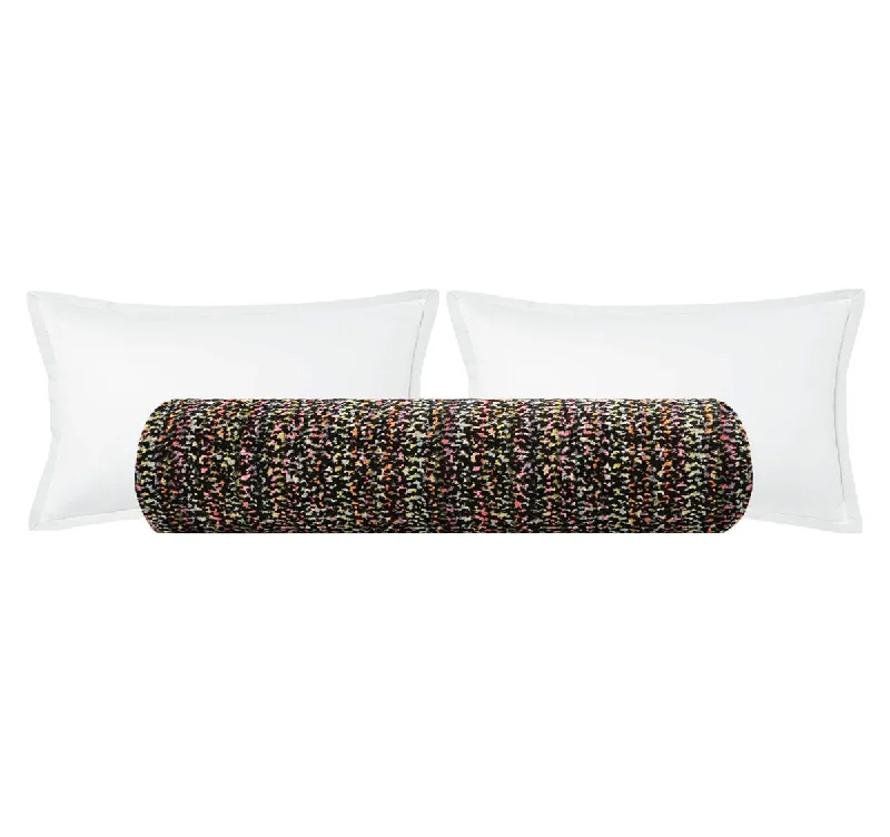 Bolsters for Outdoor Lounge Chairs to Add ComfortTHE BOLSTER :: CONFETTI CUT VELVET // NOIR