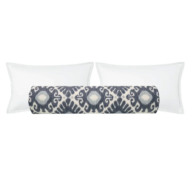 Bolsters for Coastal - Inspired Living Rooms to Create a Relaxed AtmosphereTHE BOLSTER :: EAST HAMPTON IKAT // PRUSSIAN BLUE