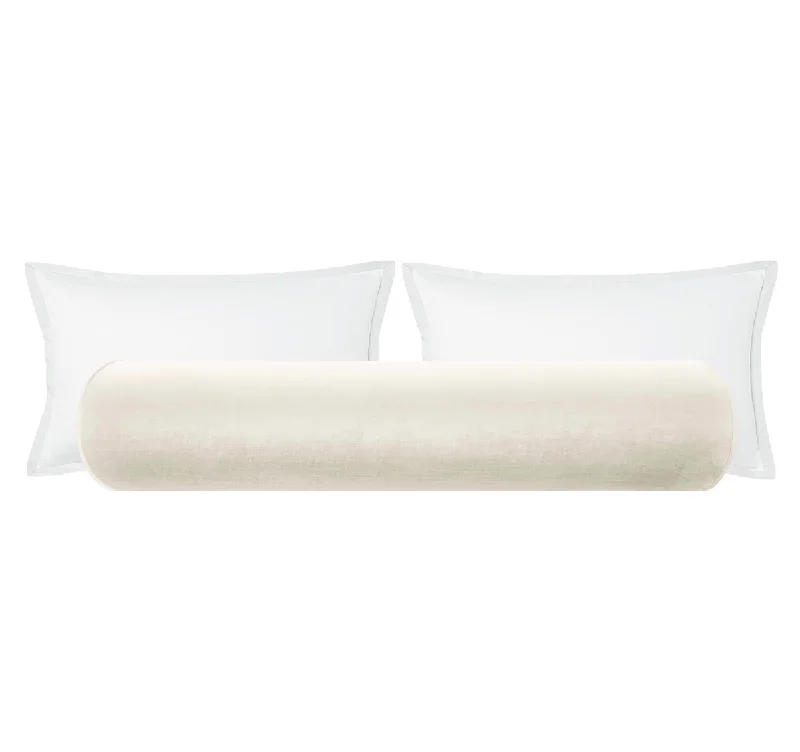 Bolsters for Massage Tables to Assist in Body PositioningTHE BOLSTER :: FAUX SILK VELVET // ALABASTER