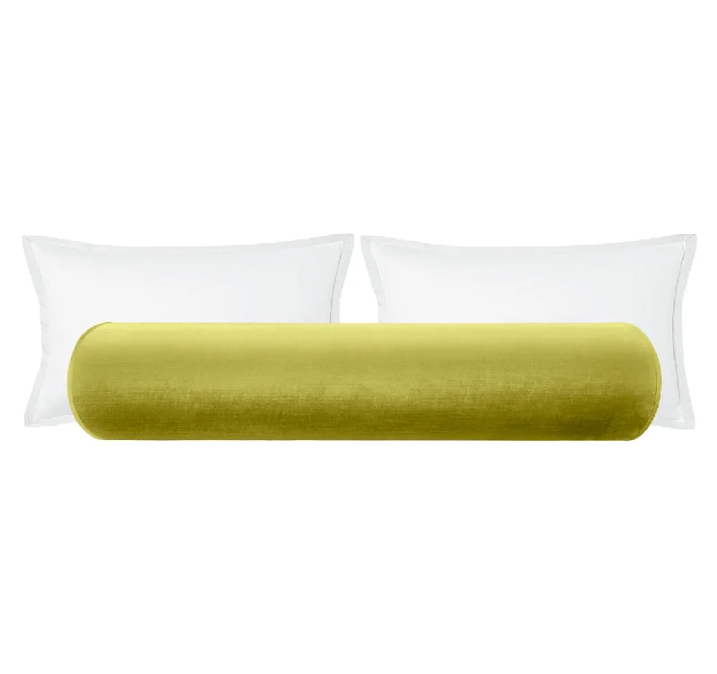 Bolsters for Sewing Rooms to Keep the Sewist ComfortableTHE BOLSTER :: FAUX SILK VELVET // CHARTREUSE