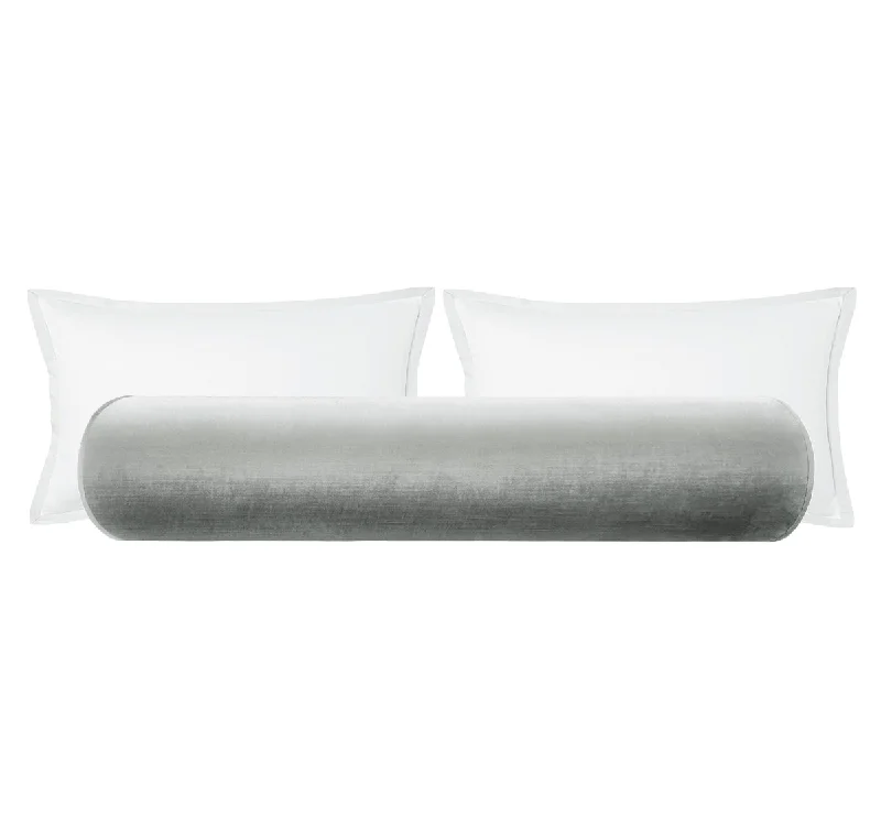 Bolsters for Reiki Sessions to Create a Comfortable EnvironmentTHE BOLSTER :: FAUX SILK VELVET // FRENCH GREY