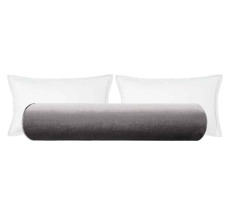 Bolsters for Gothic - Inspired Decor to Create a Mysterious AmbianceTHE BOLSTER :: FAUX SILK VELVET // GRAPHITE