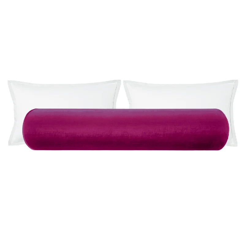 Bolsters for Outdoor Lounge Chairs to Add ComfortTHE BOLSTER :: FAUX SILK VELVET // MAGENTA