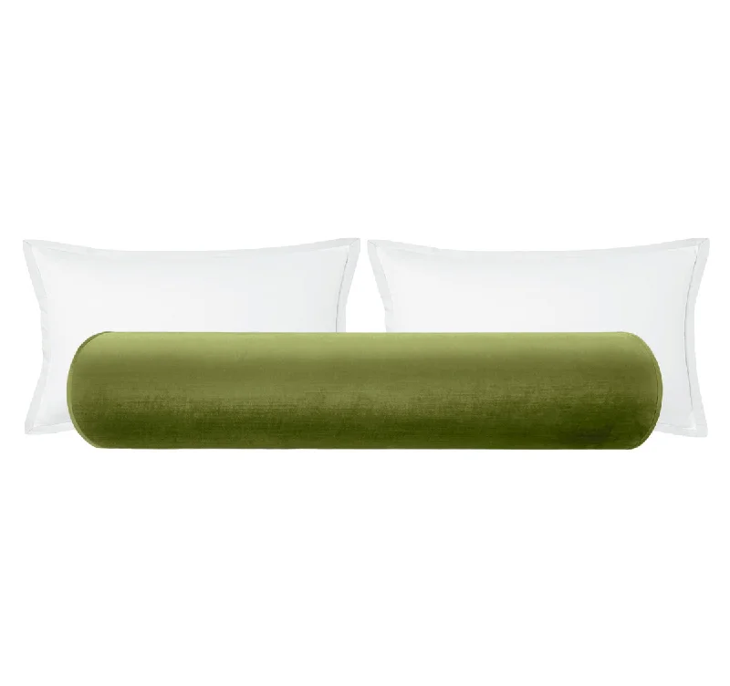 Bolsters for Writing Nooks to Keep the Writer ComfortableTHE BOLSTER :: FAUX SILK VELVET // OLIVE