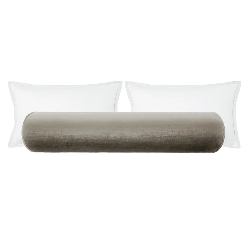 Bolsters for Hollywood Regency - Style Interiors to Enhance GlamourTHE BOLSTER :: FAUX SILK VELVET // QUARTZ