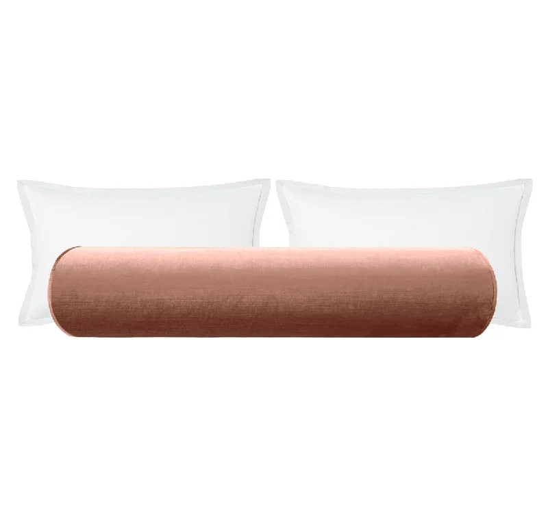 Bolsters for Guest Beds to Make Guests Feel at HomeTHE BOLSTER :: FAUX SILK VELVET // ROSE GOLD