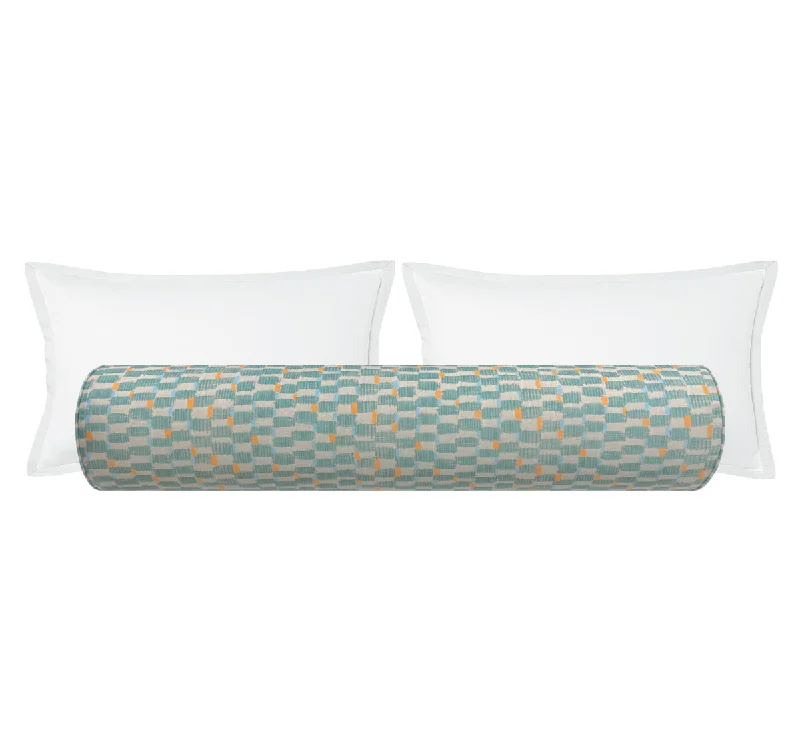 Bolsters for Feng Shui - Oriented Rooms to Promote Positive EnergyTHE BOLSTER :: HASHBLOCKS // KHAKI BLUE | TEIL TEXTILES