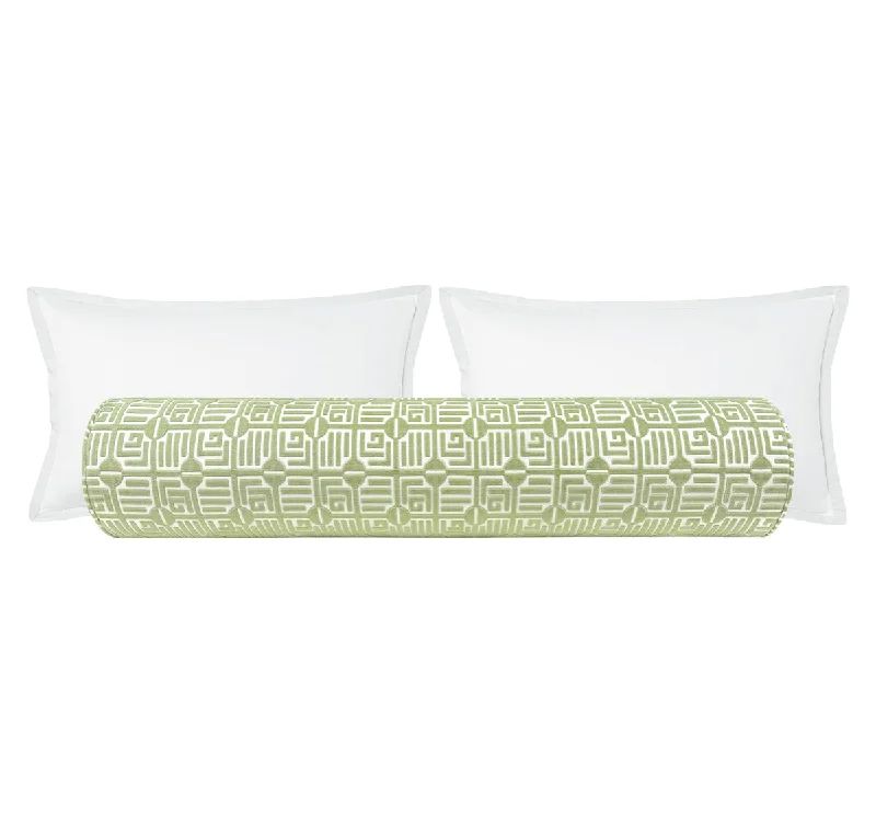 Bolsters for Sofa Beds to Enhance Comfort During UseTHE BOLSTER :: LABYRINTH VELVET // SAGE | THIBAUT