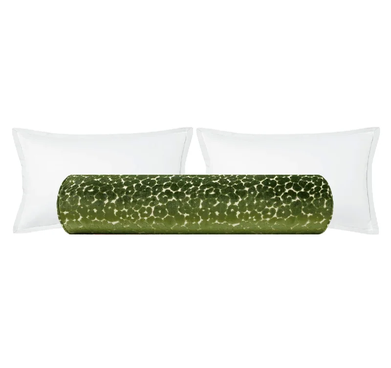 Bolsters for Antique Furniture to Complement the StyleTHE BOLSTER :: LEOPARD CUT VELVET // OLIVE