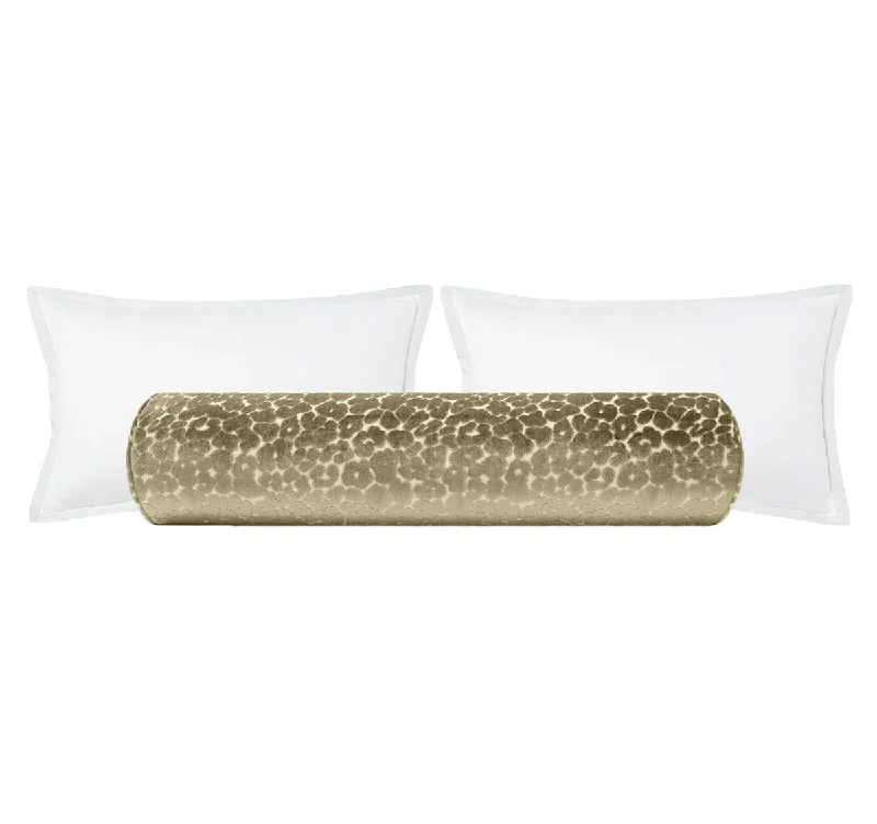 Bolsters for Minimalist Decor to Add a Touch of ComfortTHE BOLSTER :: LEOPARD CUT VELVET // TAUPE