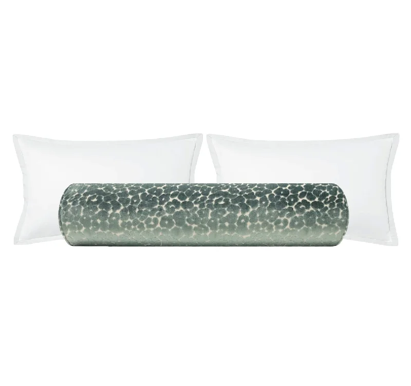 Bolsters for Gothic - Inspired Decor to Create a Mysterious AmbianceTHE BOLSTER :: LEOPARD CUT VELVET // TURKISH BLUE