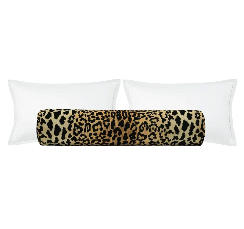 Inflatable Bolsters for Travel and Camping UseTHE BOLSTER :: LEOPARD VELVET