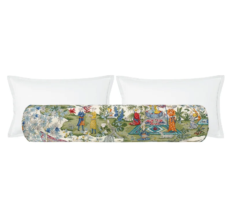 Bolsters for Tarot Reading Spaces to Add a Cozy VibeTHE BOLSTER :: LODI GARDEN PRINT // IVORY | BRUNSCHWIG & FILS