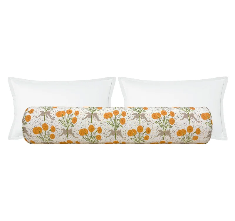 Bolsters for Coastal - Inspired Living Rooms to Create a Relaxed AtmosphereTHE BOLSTER :: MARY // CITRUS ORANGE | LULIE WALLACE