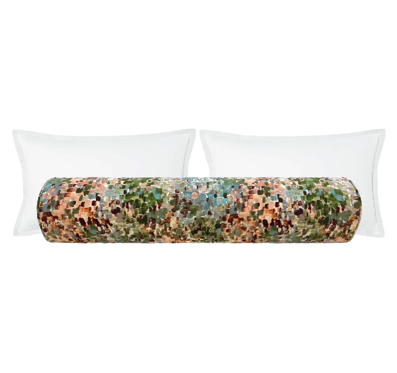 Bolsters for Minimalist Decor to Add a Touch of ComfortTHE BOLSTER :: MONET VELVET // MULTI