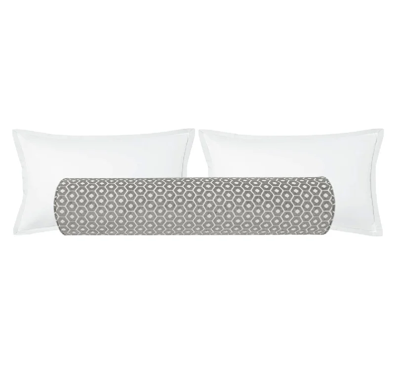 Soft Bolsters for Comfortable TV Watching on the CouchTHE BOLSTER :: PALOMA CUT VELVET // GREY