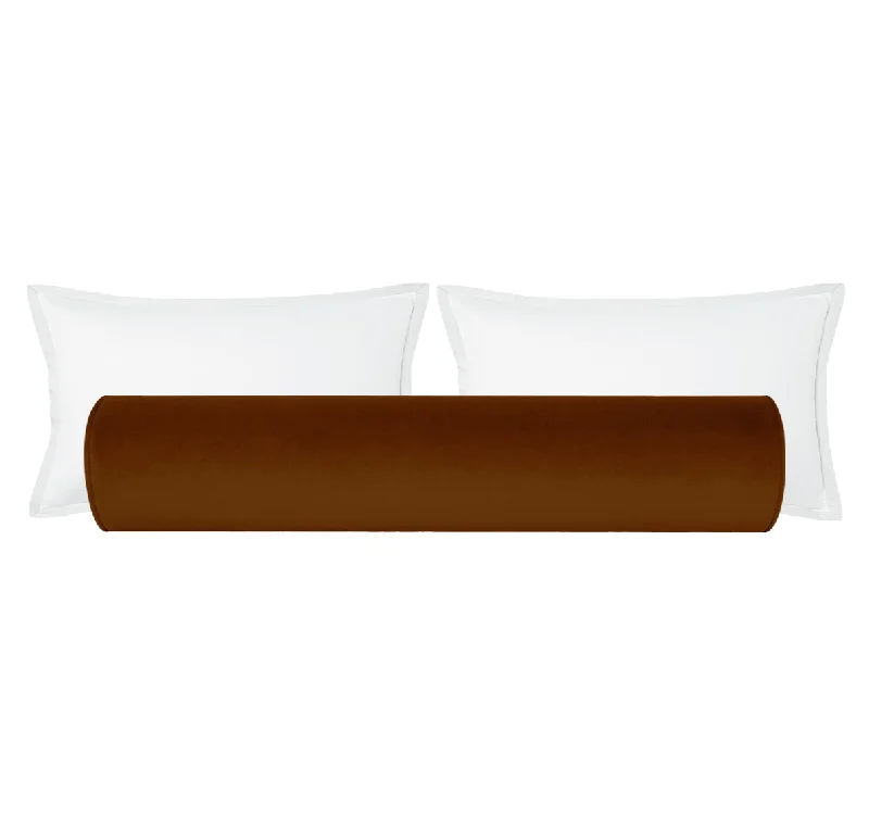 Bolsters for Outdoor Lounge Chairs to Add ComfortTHE BOLSTER :: SOCIETY VELVET // COGNAC