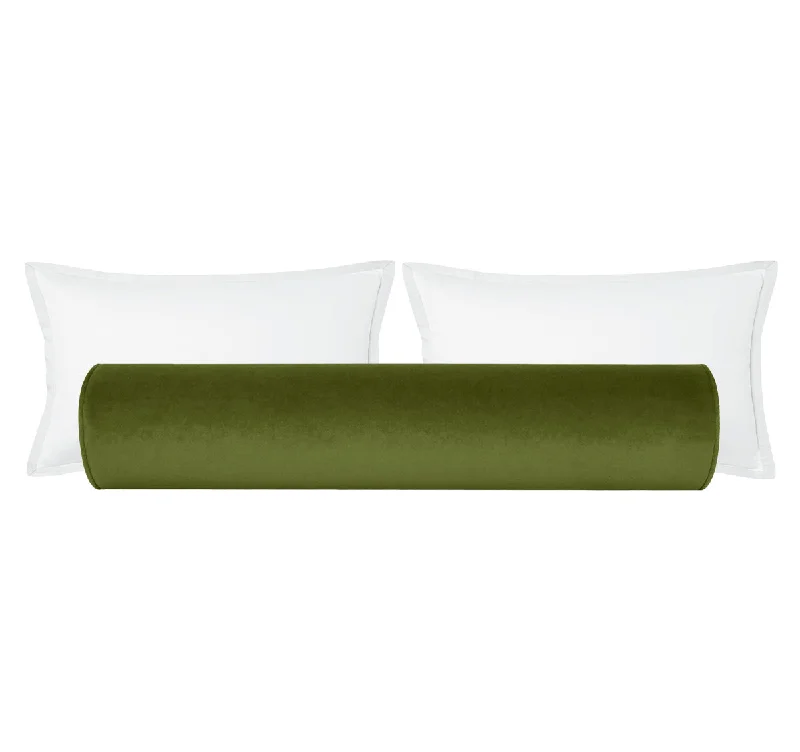 Bolsters for Guest Beds to Make Guests Feel at HomeTHE BOLSTER :: SOCIETY VELVET // OLIVE