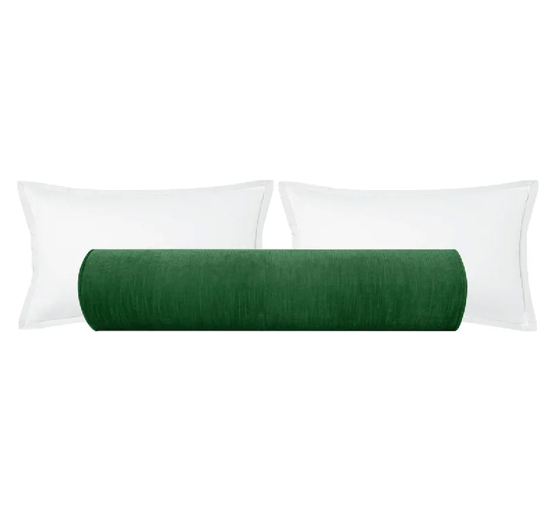 Bolsters for Reiki Sessions to Create a Comfortable EnvironmentTHE BOLSTER :: STRIE VELVET // MALACHITE