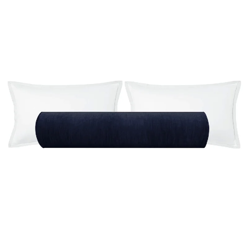 Bolsters for Gaming Chairs to Improve Comfort During Long SessionsTHE BOLSTER :: STRIE VELVET // NAVY BLUE