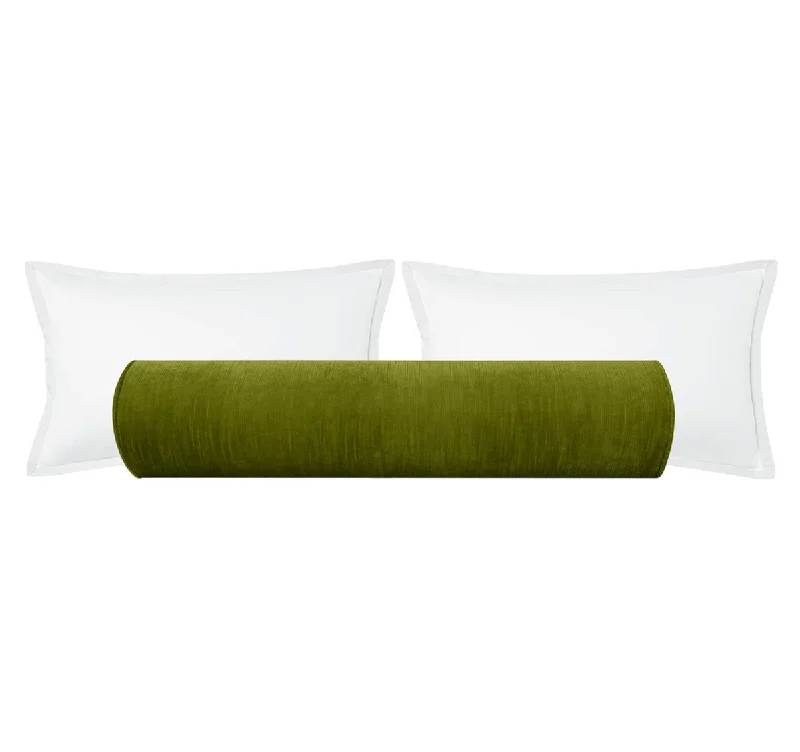 Bolsters for Antique Furniture to Complement the StyleTHE BOLSTER :: STRIE VELVET // PERIDOT