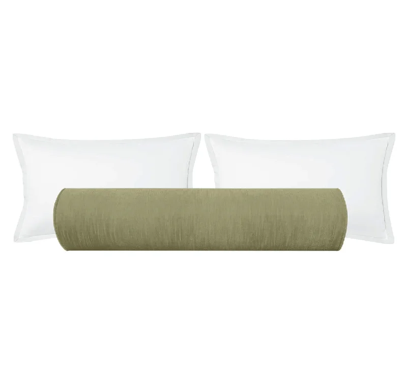 Bolsters for Rustic - Themed Bedrooms to Provide WarmthTHE BOLSTER :: STRIE VELVET // SPANISH MOSS