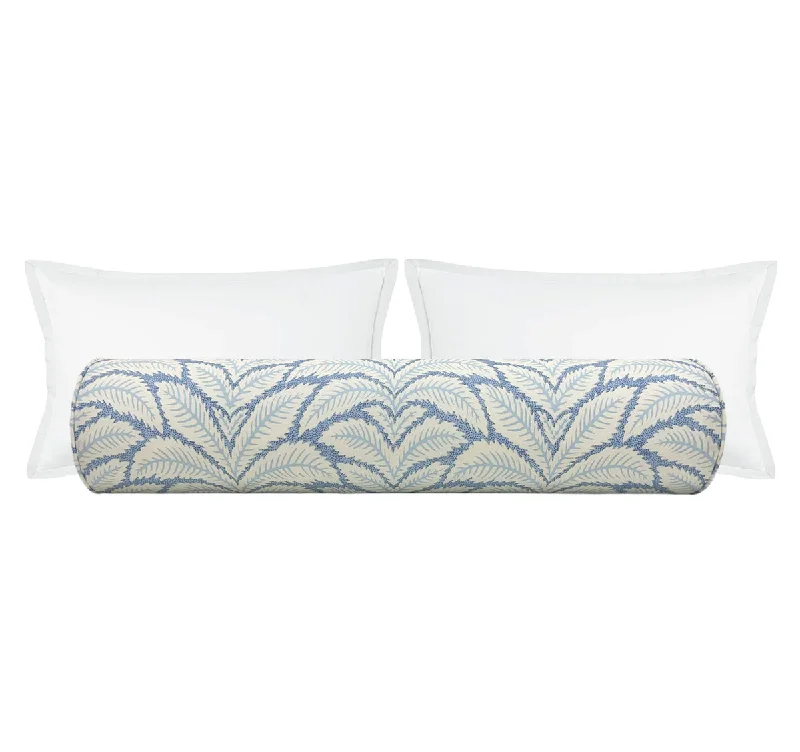 Bolsters for Sofa Beds to Enhance Comfort During UseTHE BOLSTER :: TALAVERA COTTON AND LINEN PRINT // BLUE