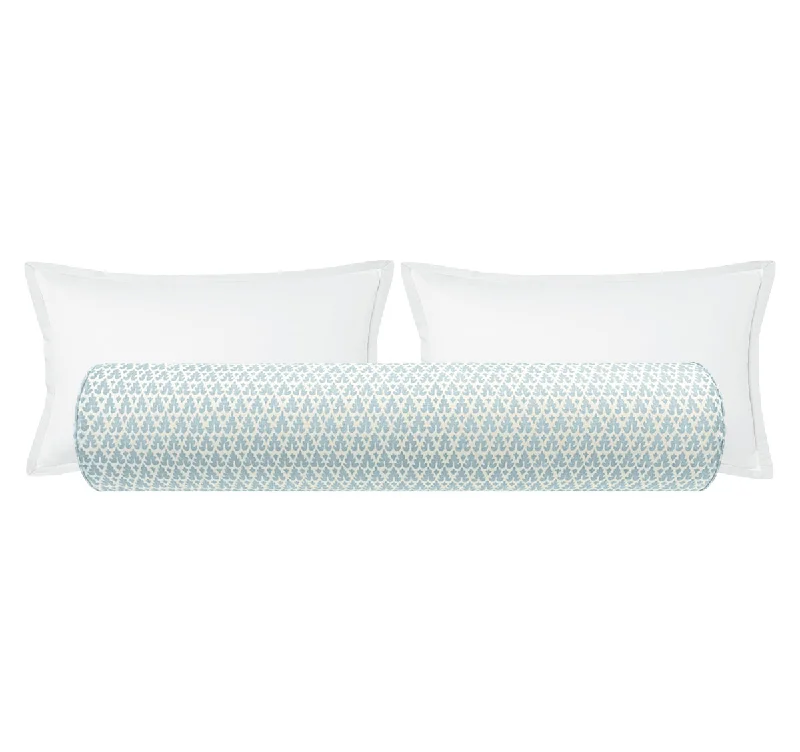 Memory Foam Bolsters for Back Support in BedTHE BOLSTER :: VOLPI // SOFT WINDSOR BLUE  | QUADRILLE