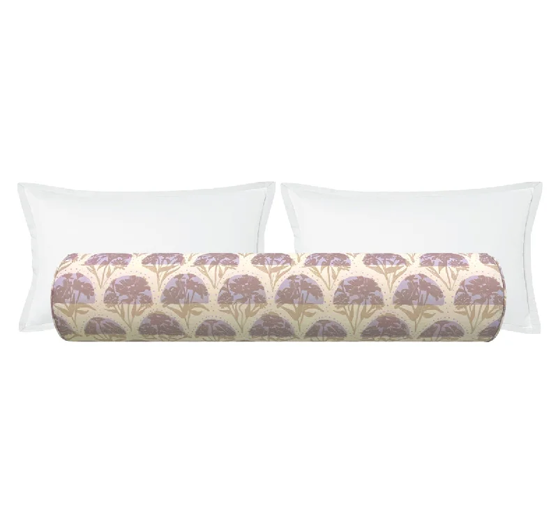 Bolsters for Scandinavian - Style Interiors to Enhance CozinessTHE BOLSTER :: ZINNIA ARC // LAVENDER | TEIL TEXTILES