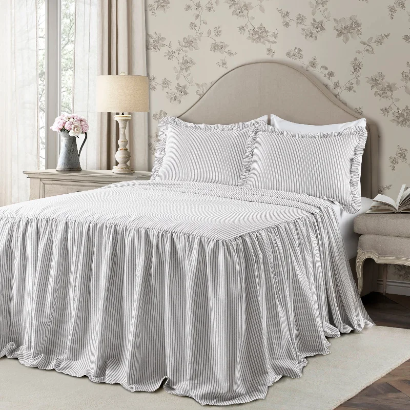 Microfiber - filled comforters that are lightweight and easy to care forTicking Stripe Bedspread 3Pc Set