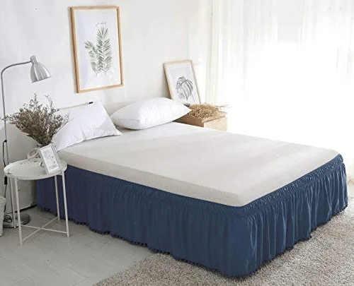 Bed skirts for air beds to make them look more like a regular bedElegant Comfort Top-Knot Tassel Pompom Fringe Ruffle Bed Skirt - Around Style Elastic Bed Wrap - 16 inch Drop