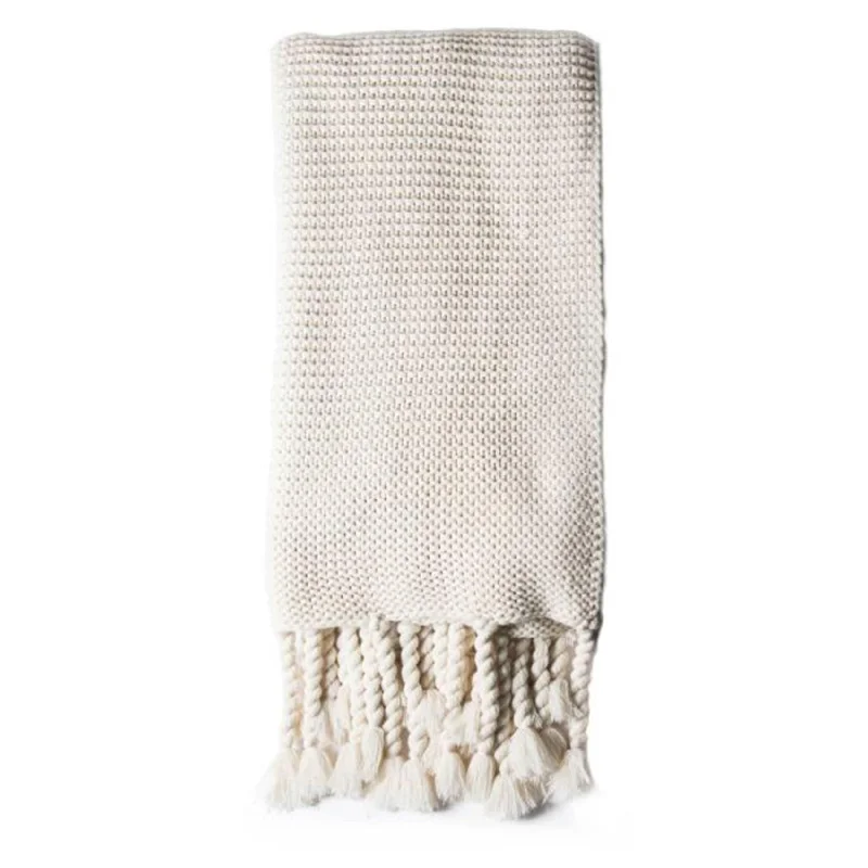 Cashmere blankets for ultimate softness and luxuryTrestles Oversized Throw by Pom Pom at Home, Antique White