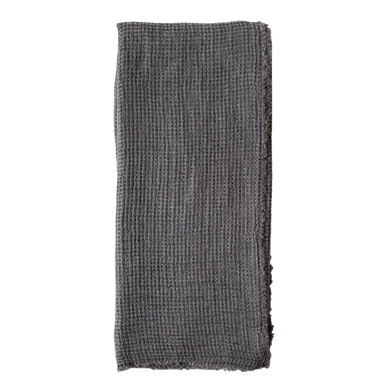 Linen blankets with a rustic and textured lookVenice Oversized Throw by Pom Pom at Home, Midnight