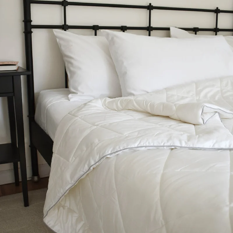 Microfiber - filled comforters that are lightweight and easy to care forWool Comforter, King