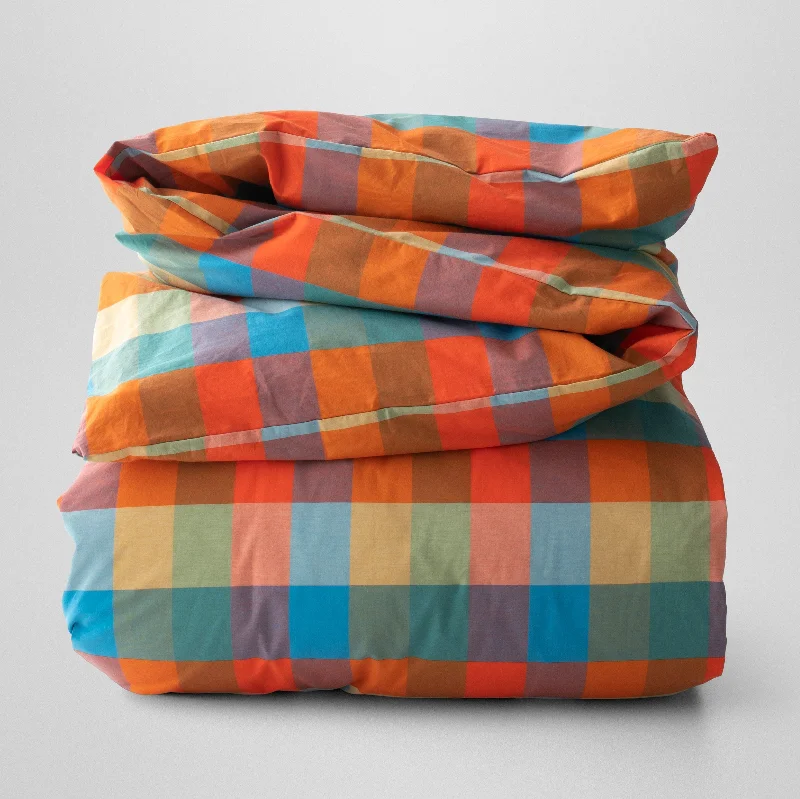 Polyester duvet covers with durability and colorfastnessWoven Plaid Duvet Cover